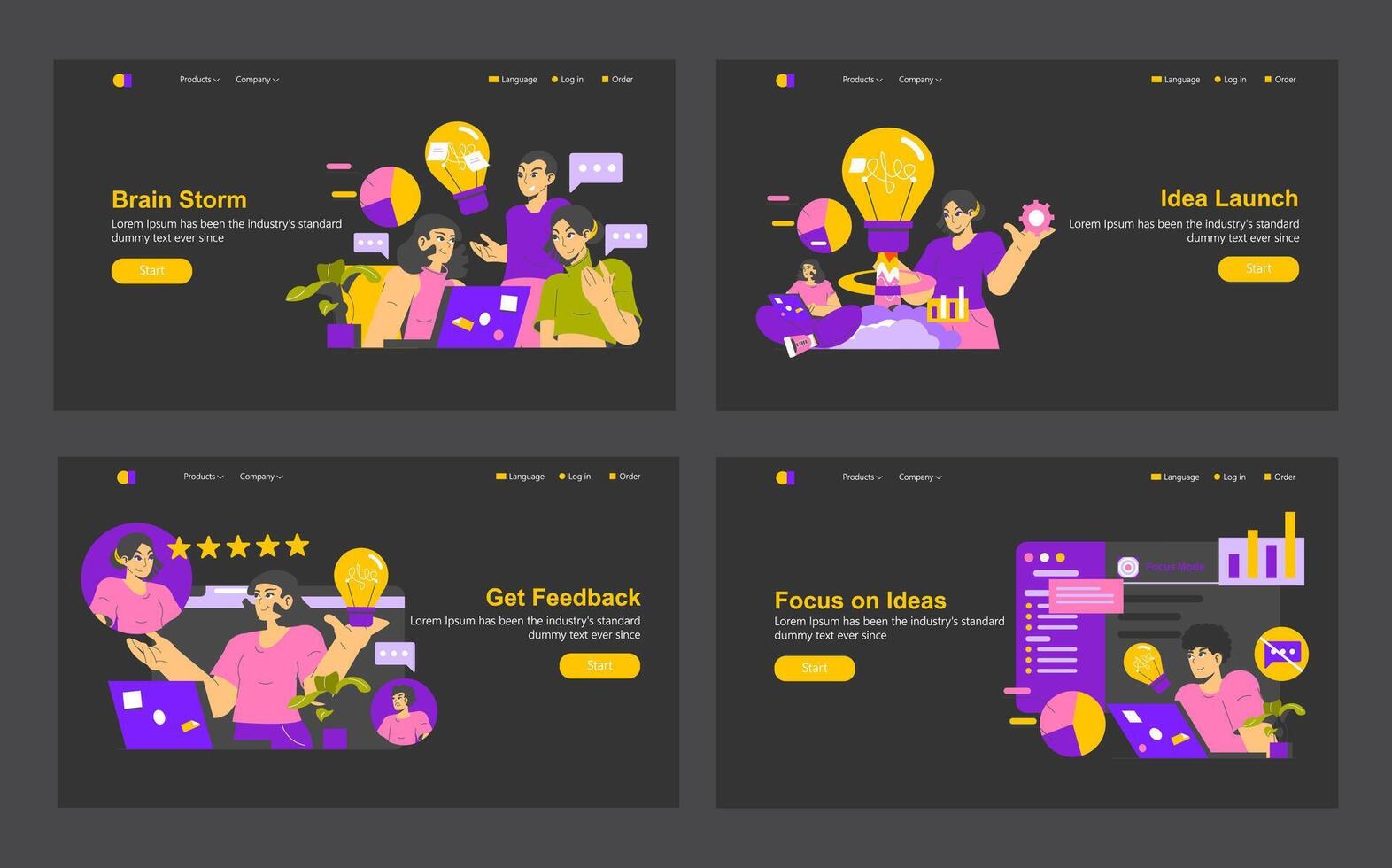 Idea Realization. Flat Illustration vector
