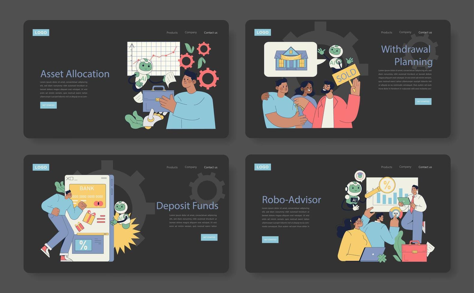 robot advisor. Flat Illustration vector