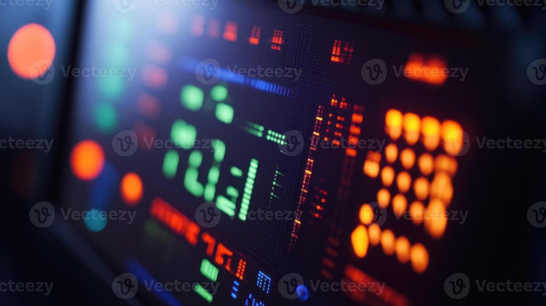 Futuristic digital interface with vibrant led display photo