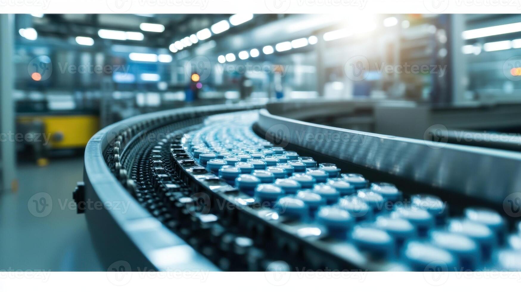 Automated production line in modern factory photo