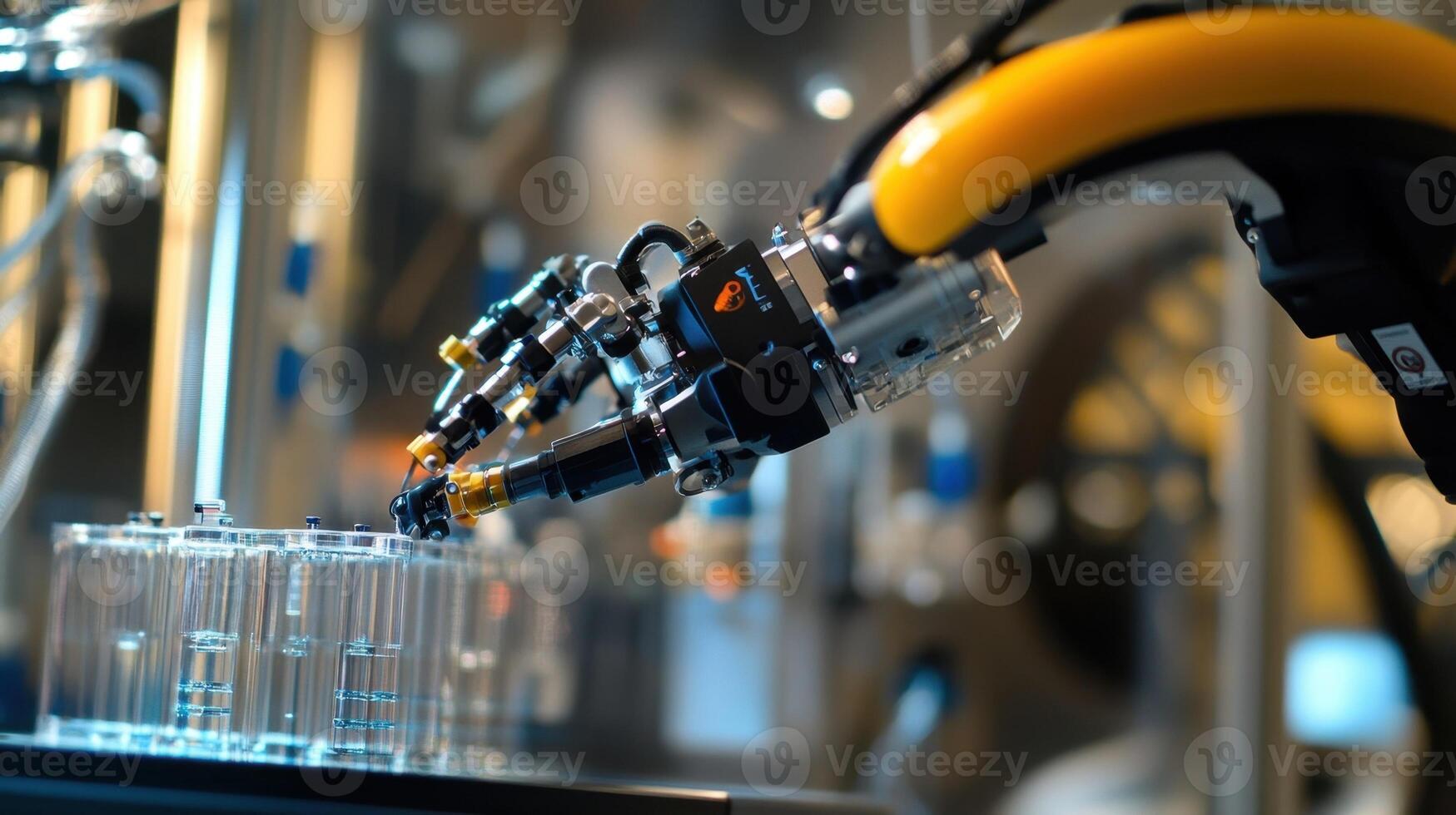 Advanced robotic arm conducting laboratory experiments photo
