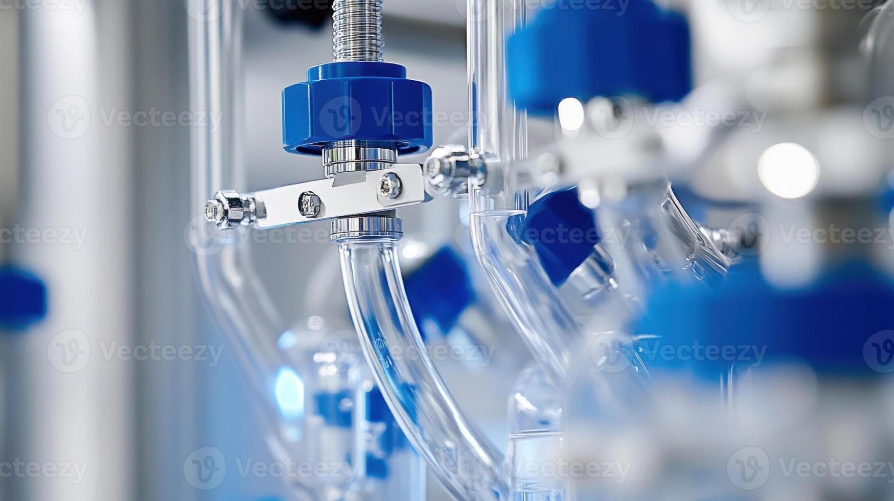 Advanced laboratory equipment with tubing and valves photo