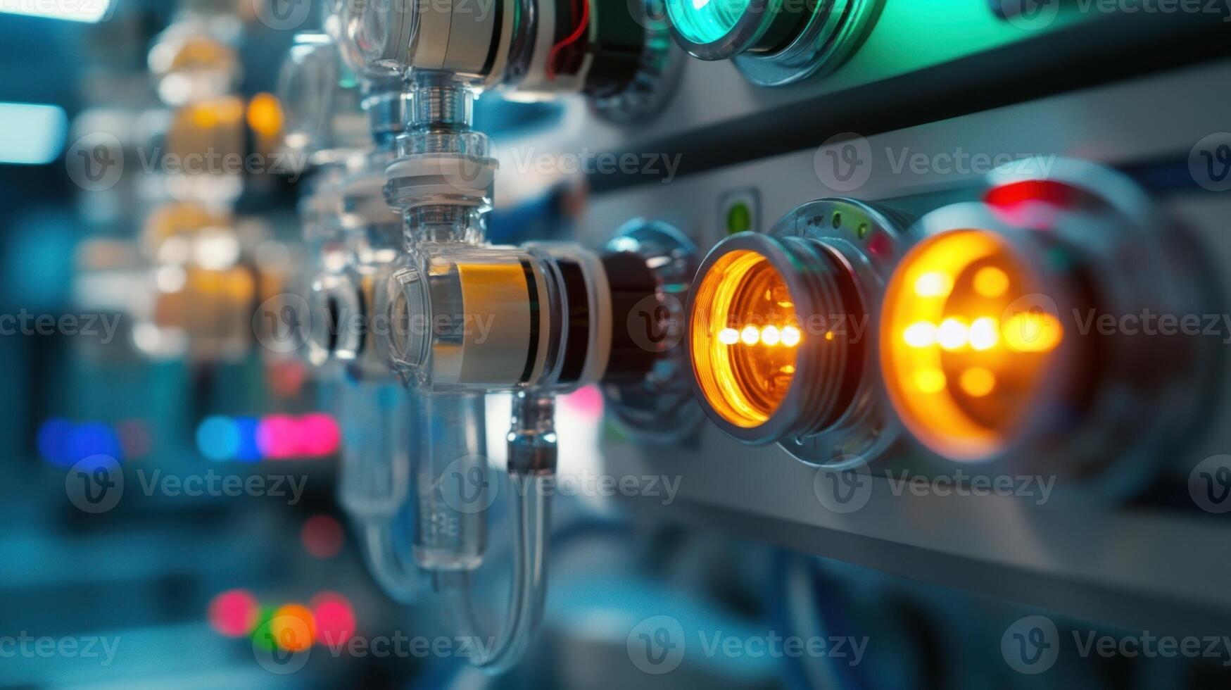 Illuminated control panel in scientific laboratory photo