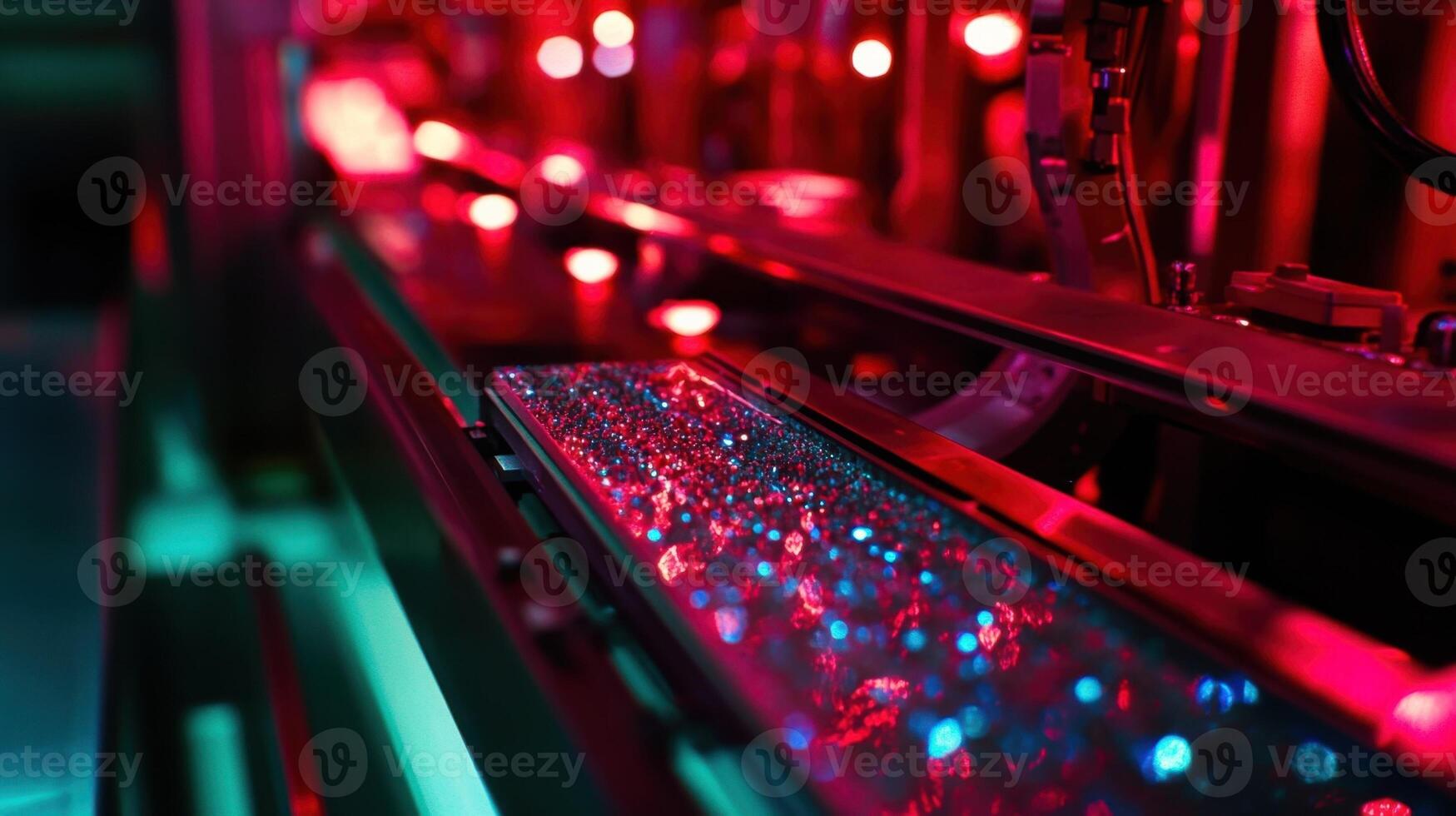 Innovative production line manufacturing microchips with advanced technology photo