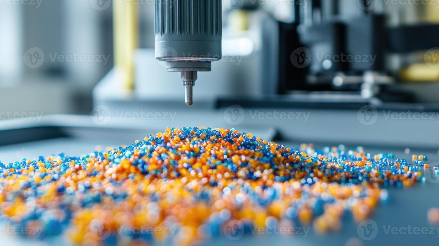 Advanced 3d printing technology with colorful filaments photo