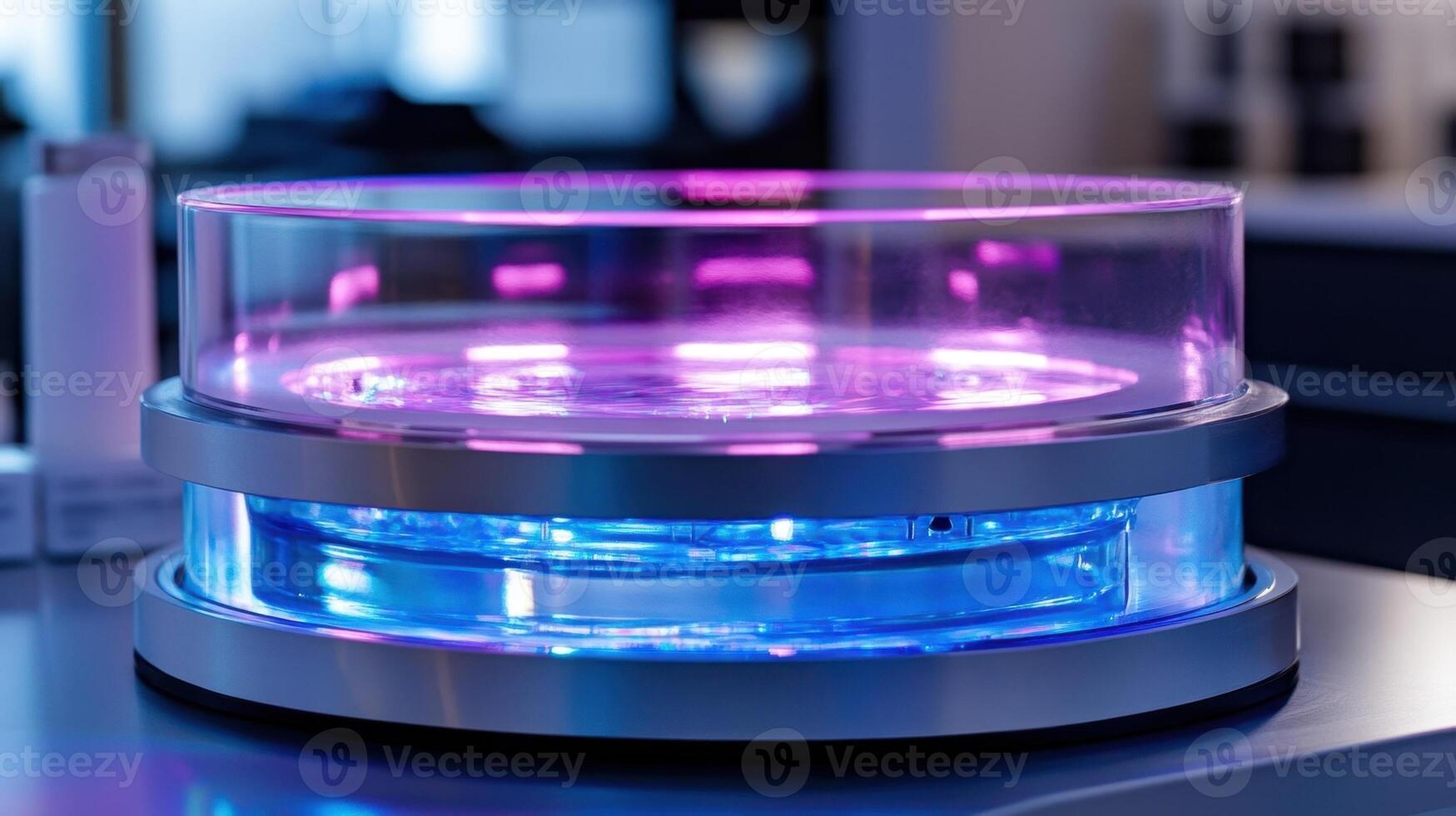 Illuminated scientific device showcasing futuristic technology photo
