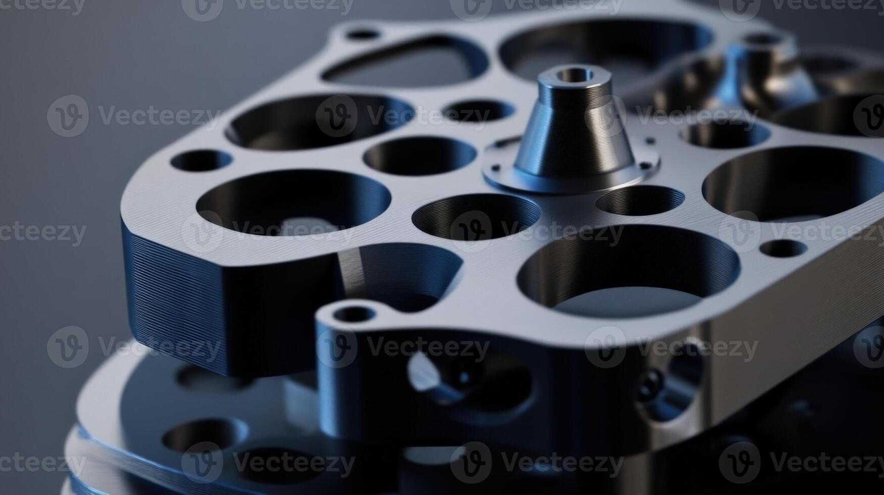 Precision engineering, intricate metal component reflecting modern manufacturing photo