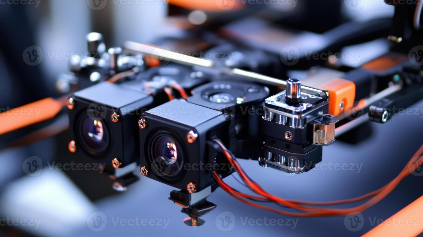 Professional 3d stereoscopic camera rig recording 3d or taking photos