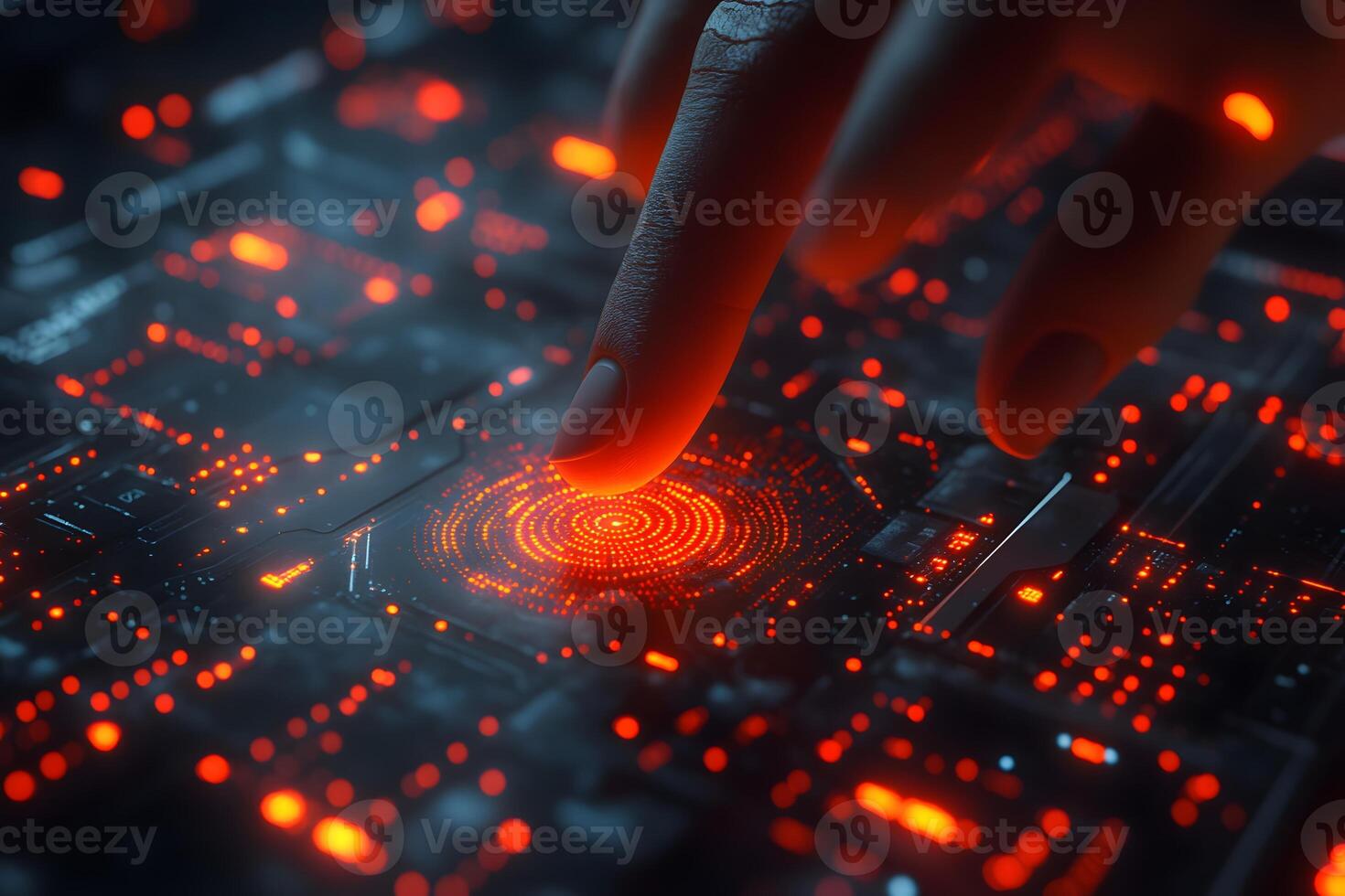 Futuristic Technology Interface Touch Interaction for Digital Innovation Design photo