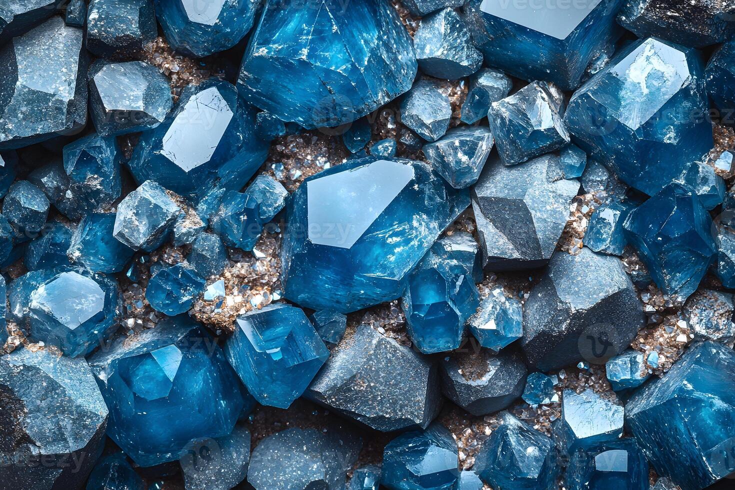 Abstract Blue Crystal Arrangement for Design and Art Projects photo