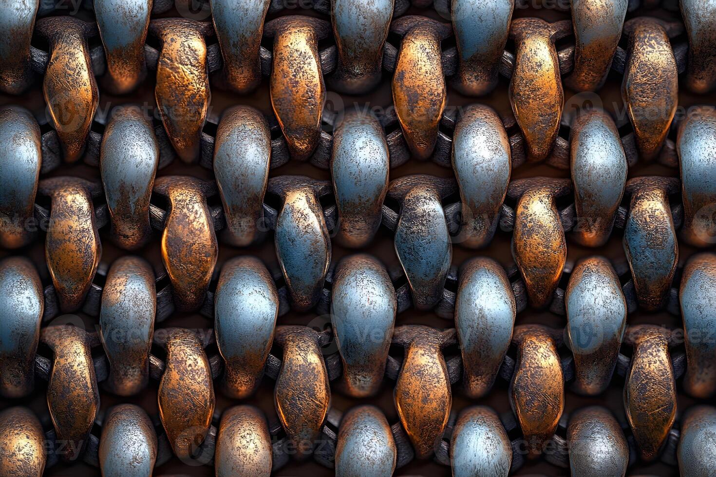 Intricate Industrial Metal Chain Links Pattern - Rust and Steel Texture Background for Design photo
