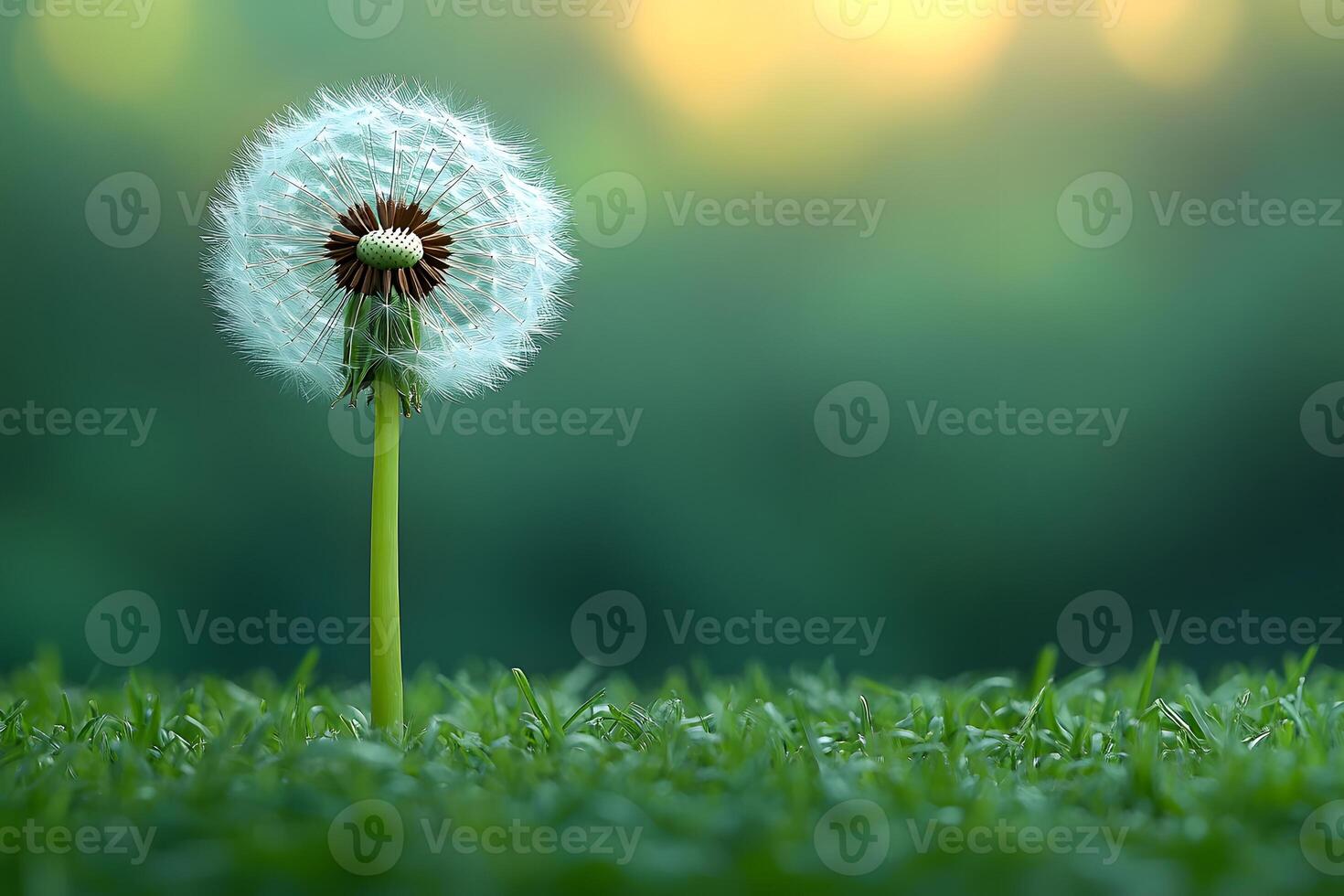 Serene Dandelion in Morning Light - Nature Concept for Tranquility and Inspiration photo