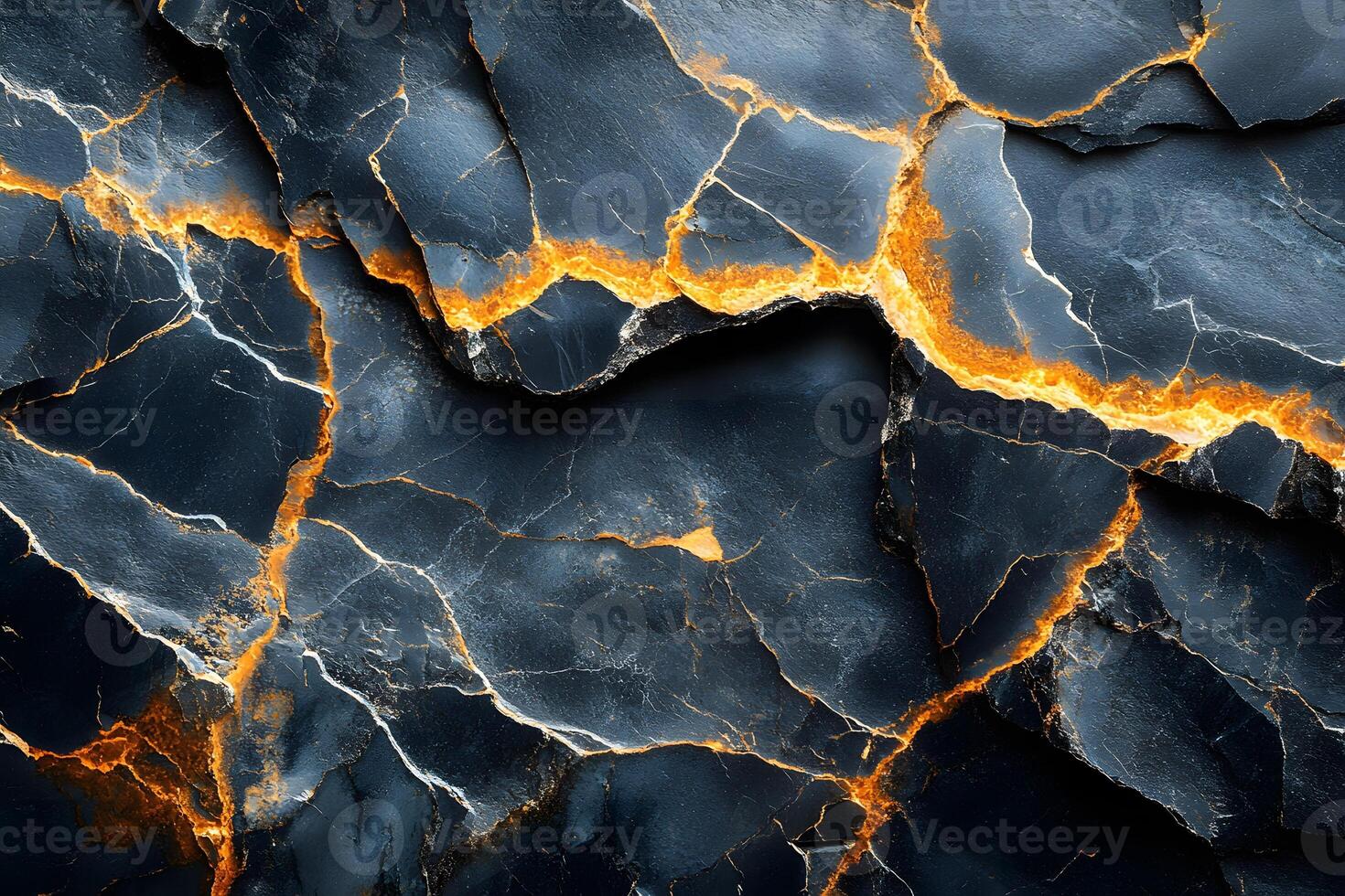 Abstract Cracked Rock Texture with Fiery Veins for Artistic Designs photo