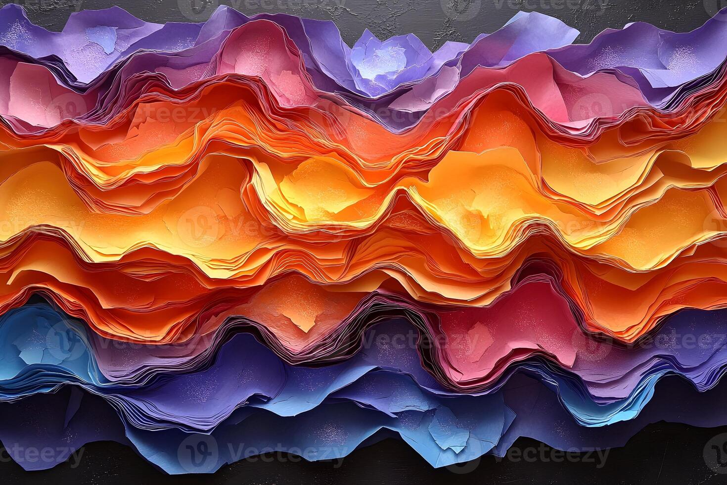 Vibrant Abstract Layers of Colorful Paper Art for Creative Design Concepts photo