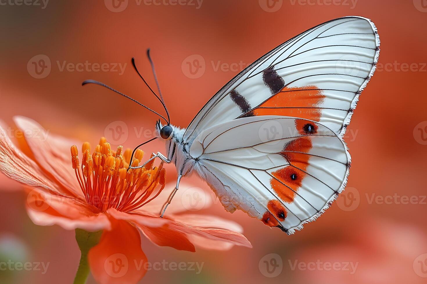 Elegant Butterfly on Vibrant Flower Nature's Beauty for Wall Art and Decor photo