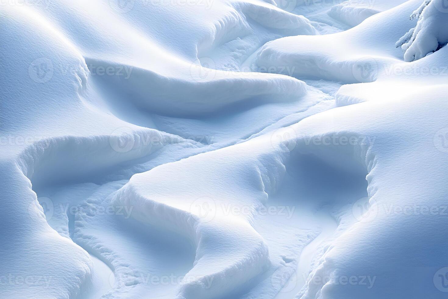 Serene Winter Snow Drift Patterns in Pristine Landscape for Seasonal Design photo