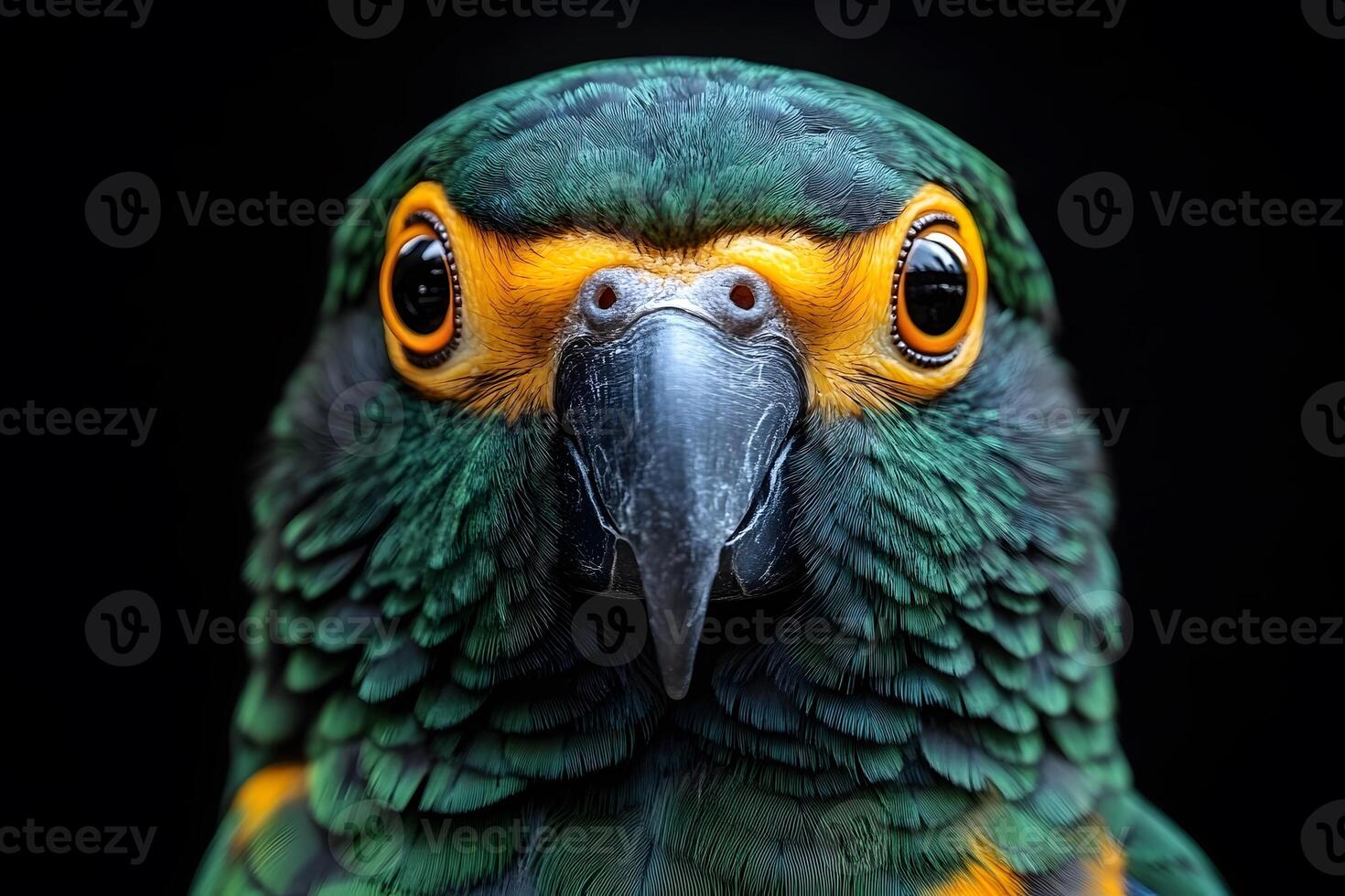 Vibrant Parrot Portrait Close-Up of Colorful Feathers and Intense Gaze for Nature Photography photo