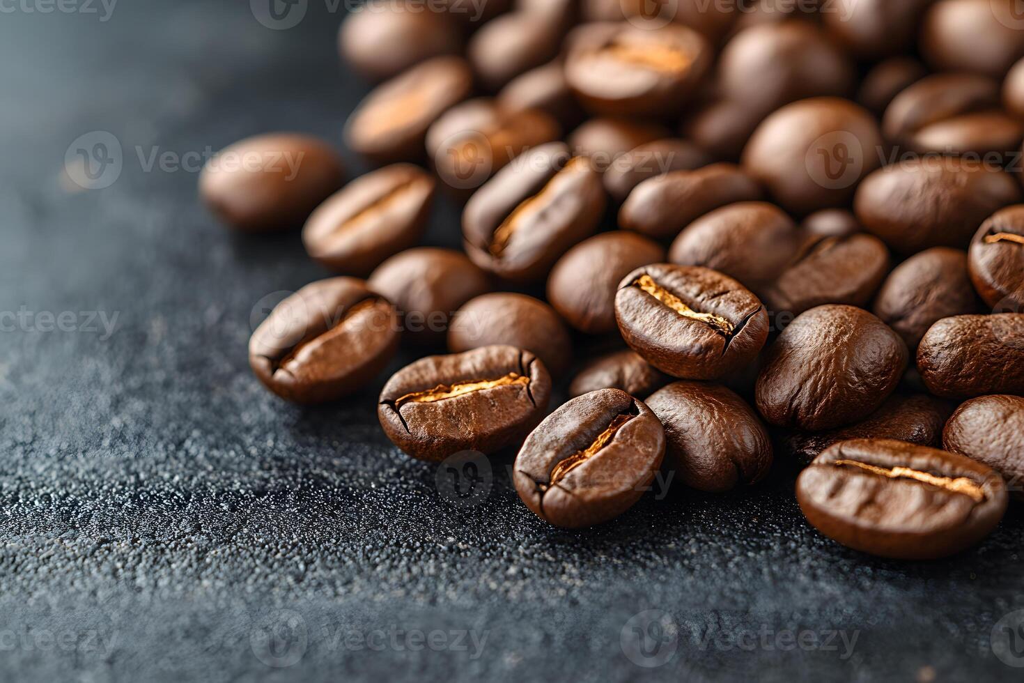 Rich Aroma of Coffee Beans on Rustic Surface - Perfect for Cafe Design and Coffee Lovers photo