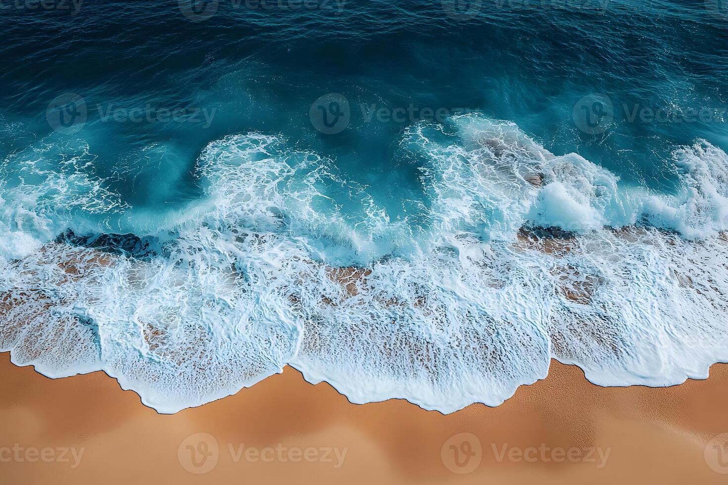 Serene Beach Waves and Golden Sand Nature's Tranquil Escape for Relaxation and Calm photo