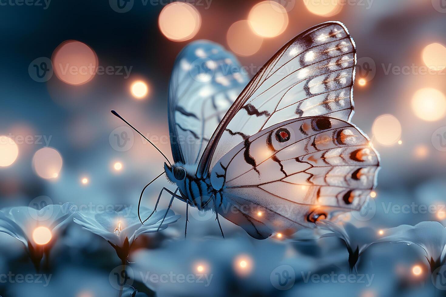 Mystical Butterfly in Enchanted Garden with Soft Bokeh for Nature Art and Decor photo