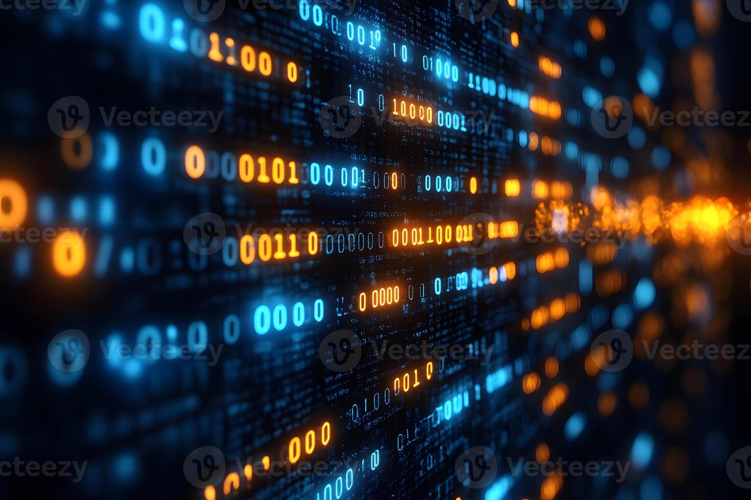 Binary Code and Data Streams - Digital Technology and Cybersecurity Concepts photo