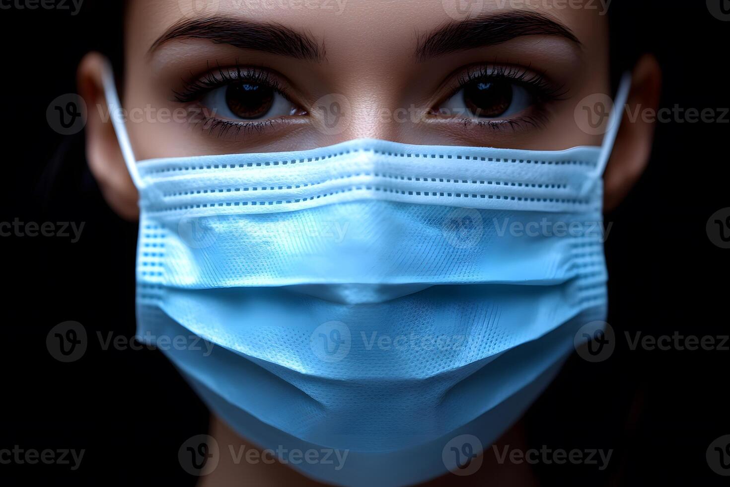 Medical Safety Concept with Focus on Protective Face Mask Wear photo