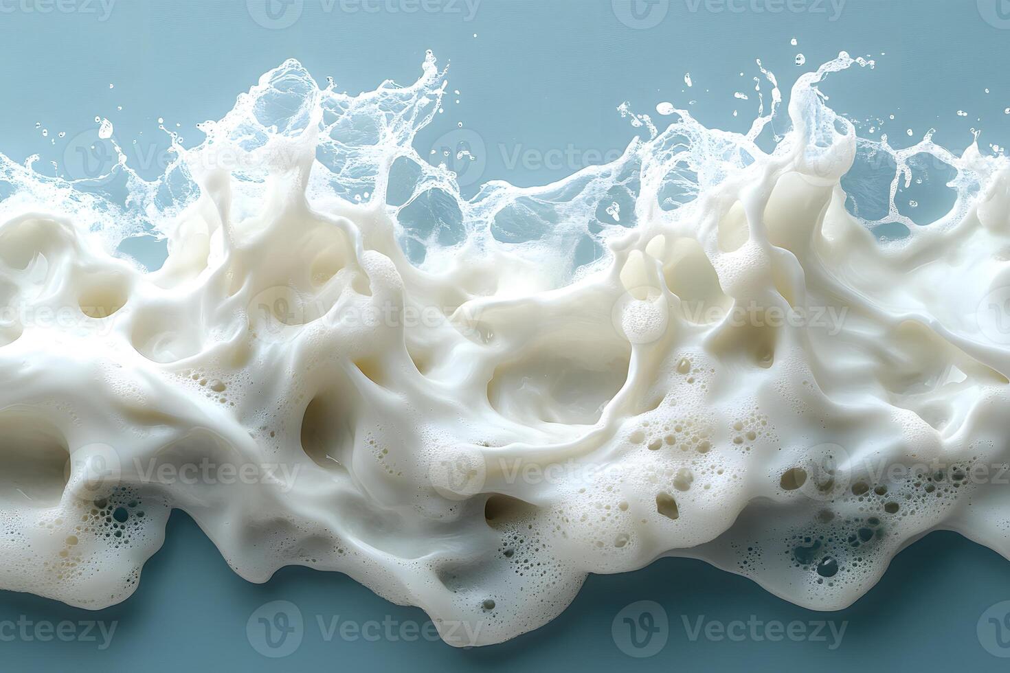 Dynamic Milk Wave Splash on Blue Background for Food and Beverage Design photo