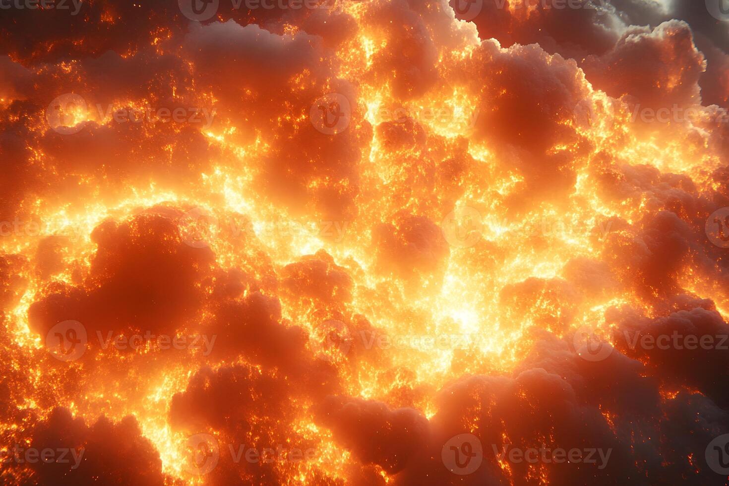 Fiery Abstract Cloudscape - Conceptual Background for Design or Poster photo