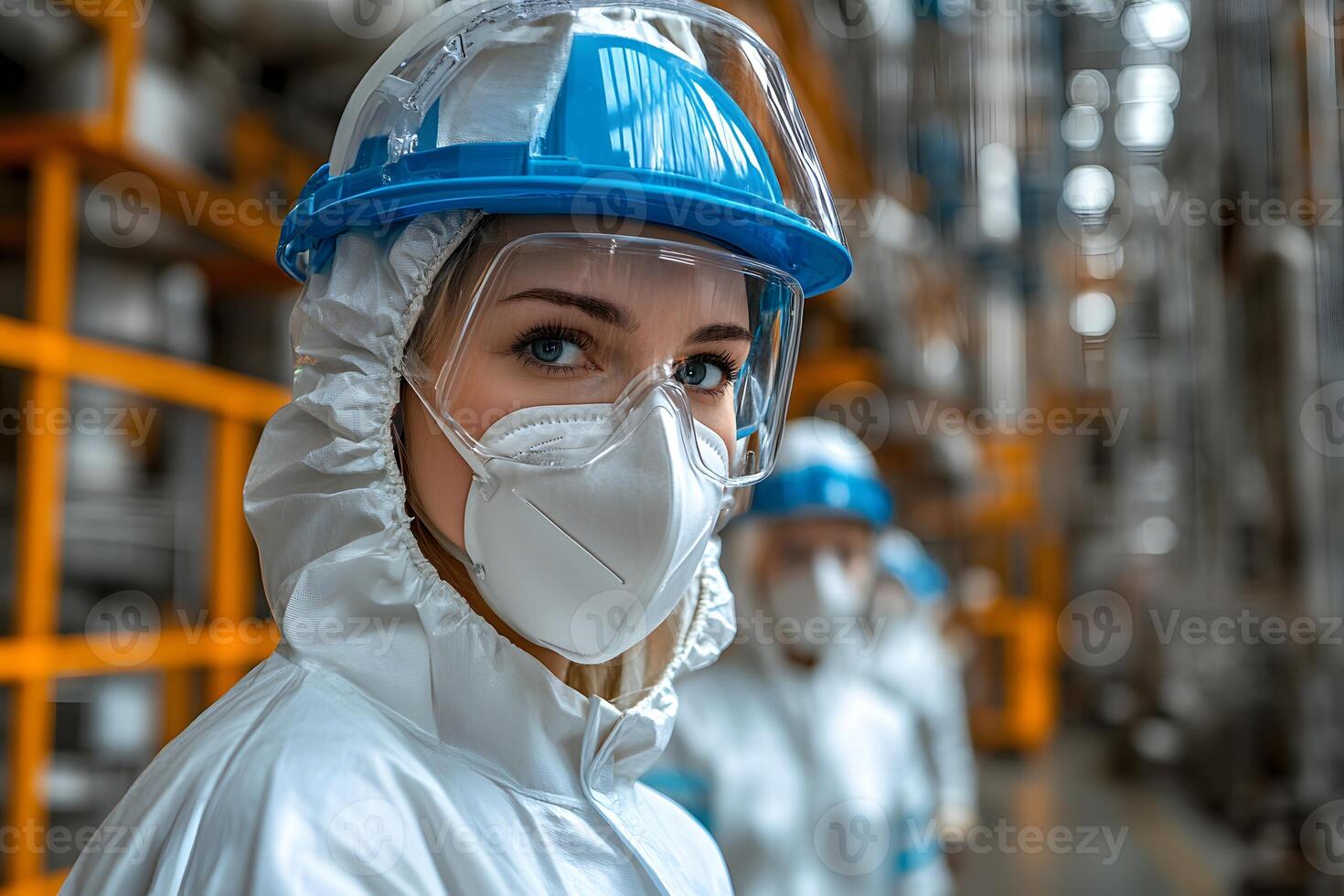 Industrial Safety Workers in Protective Gear Ensuring Workplace Health Standards photo
