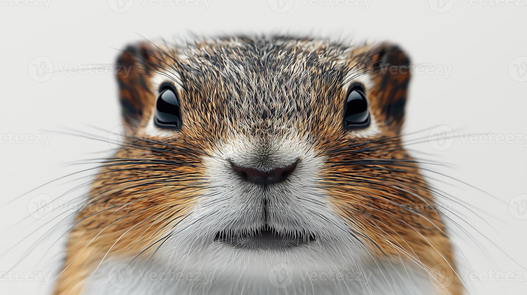 Close-up portrait of a squirrel with detailed fur and striking eyes photo