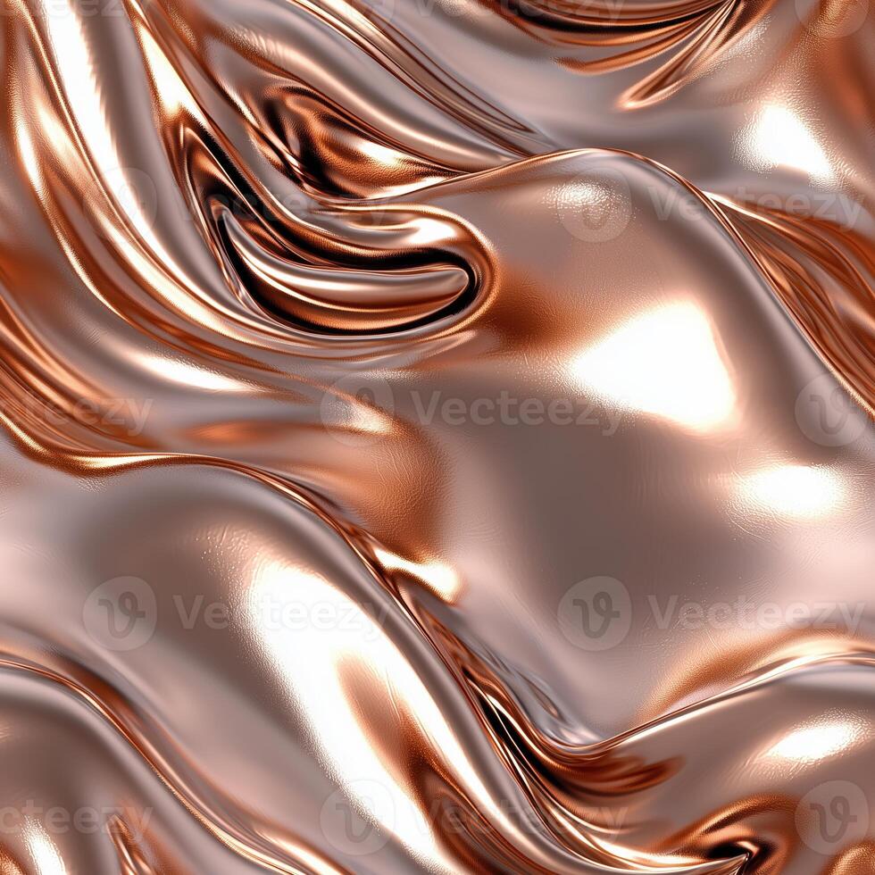 Textured rose gold silk background with flowing wave pattern photo