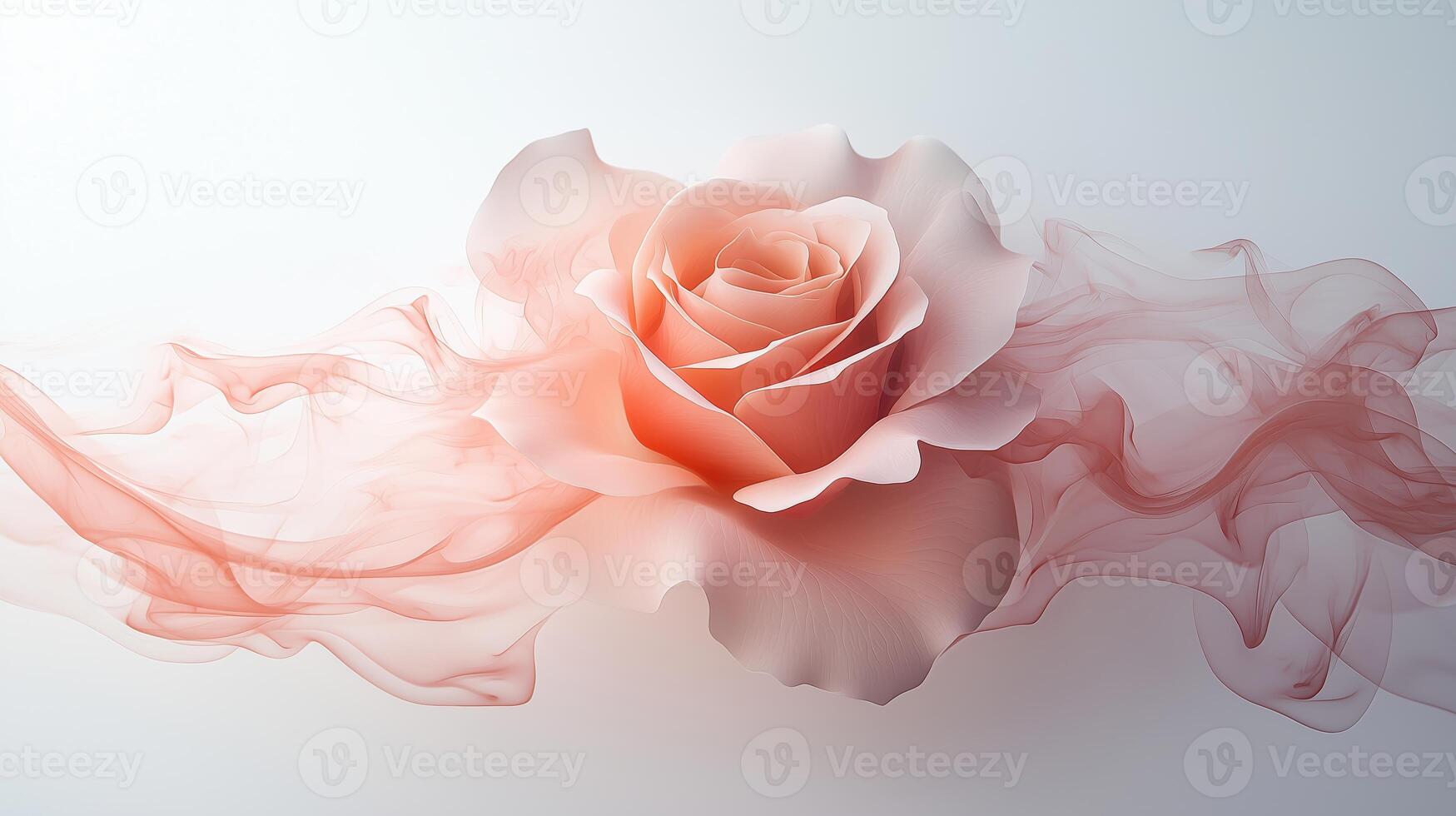 Delicate pink rose with soft fabric background for elegant floral design photo