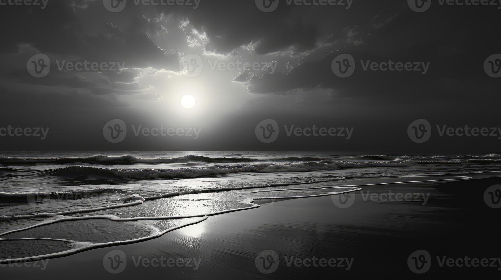 peace black and white sunset photo