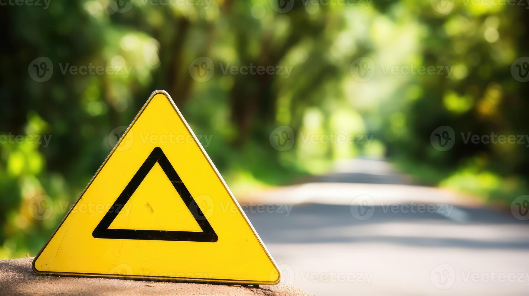 drivers yellow triangle sign photo