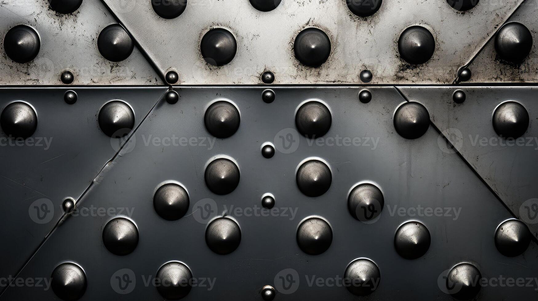 reflection metal plates with rivets background photo