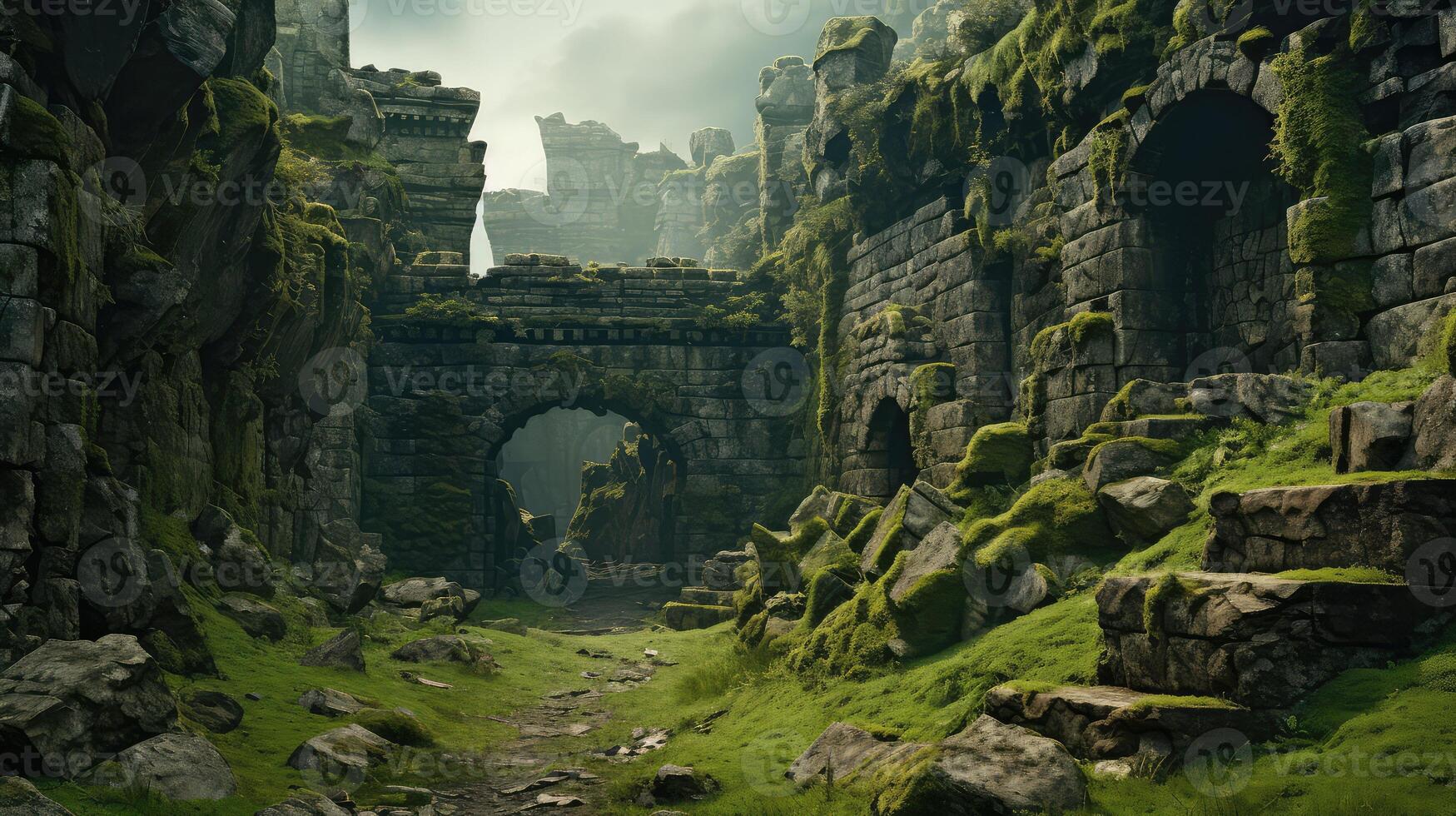panoramic ancient stone texture photo
