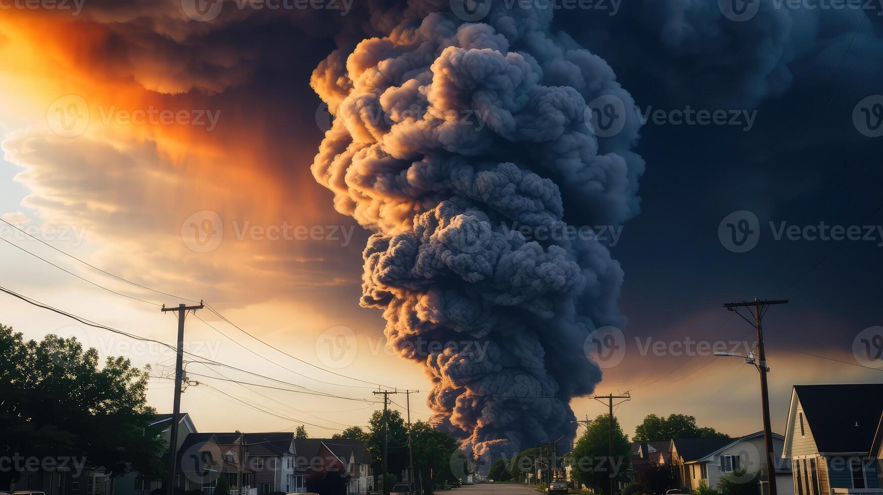 burning black plume of smoke photo