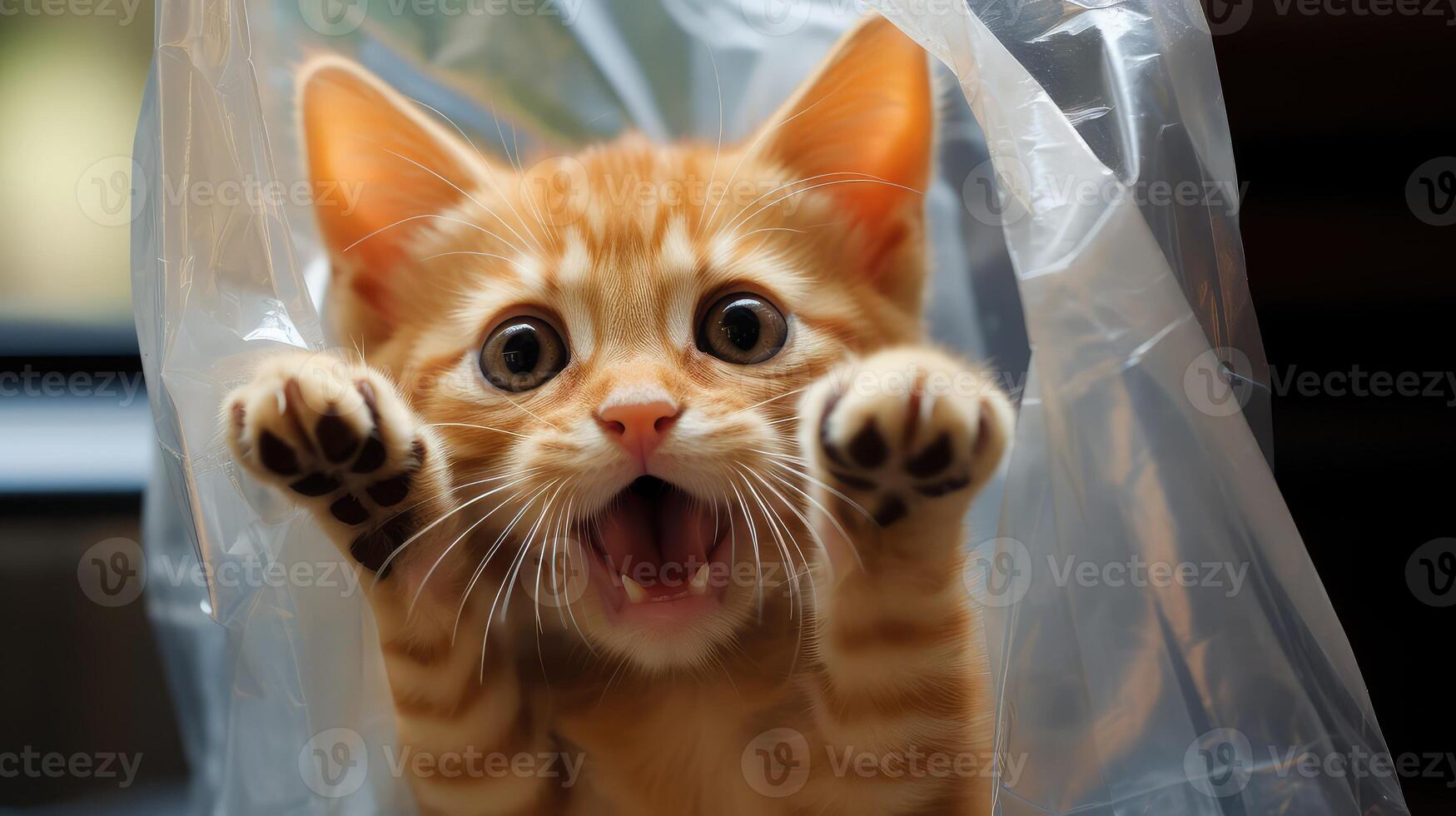 tbby cat in a bag photo