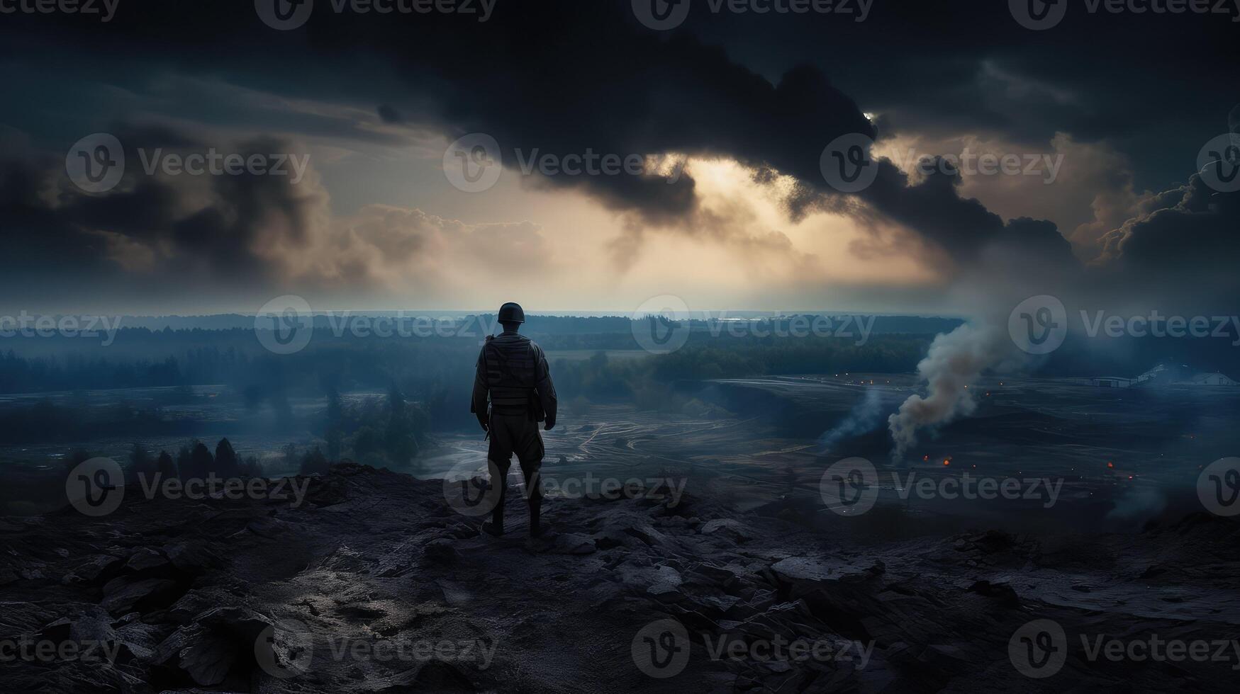 soldier black man remote work photo