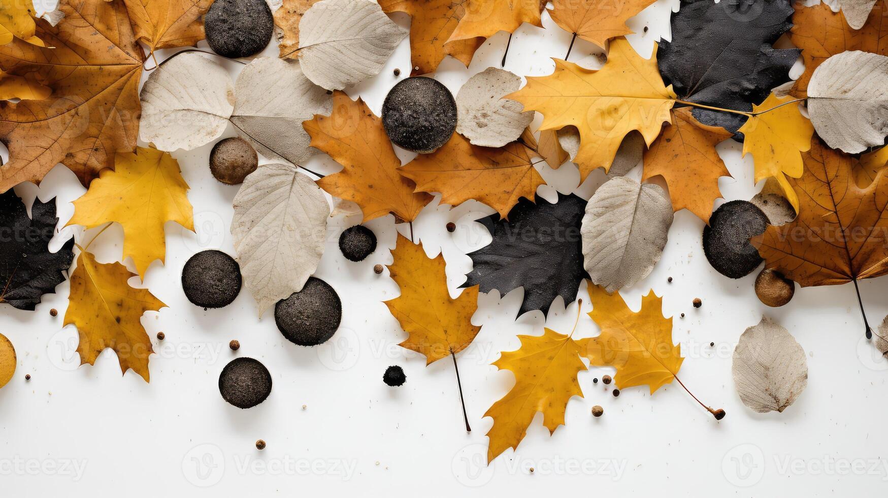 autumn black white dots photo