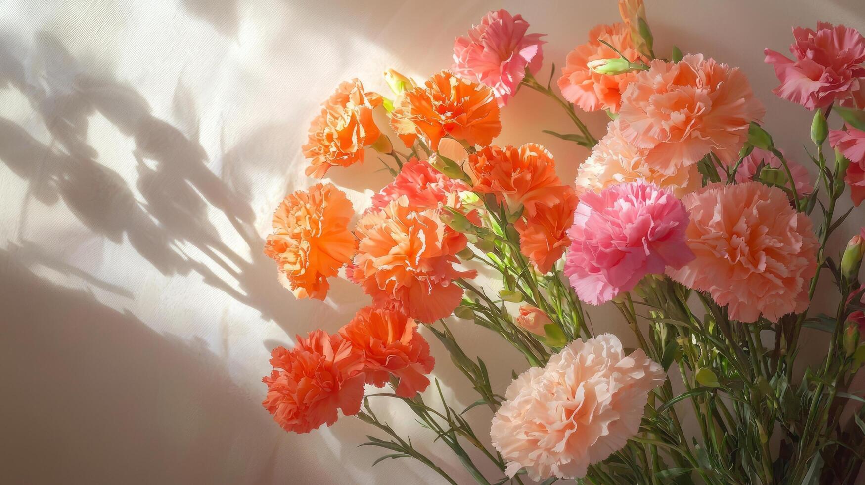 A bouquet of carnations on a table photo