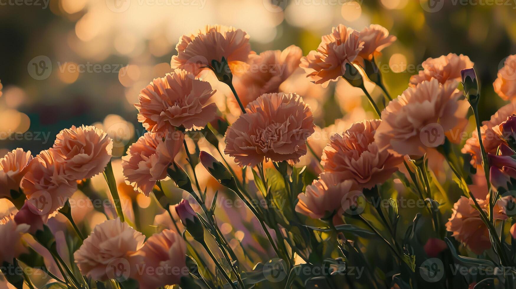 Flowers in the sun with bokeh photo