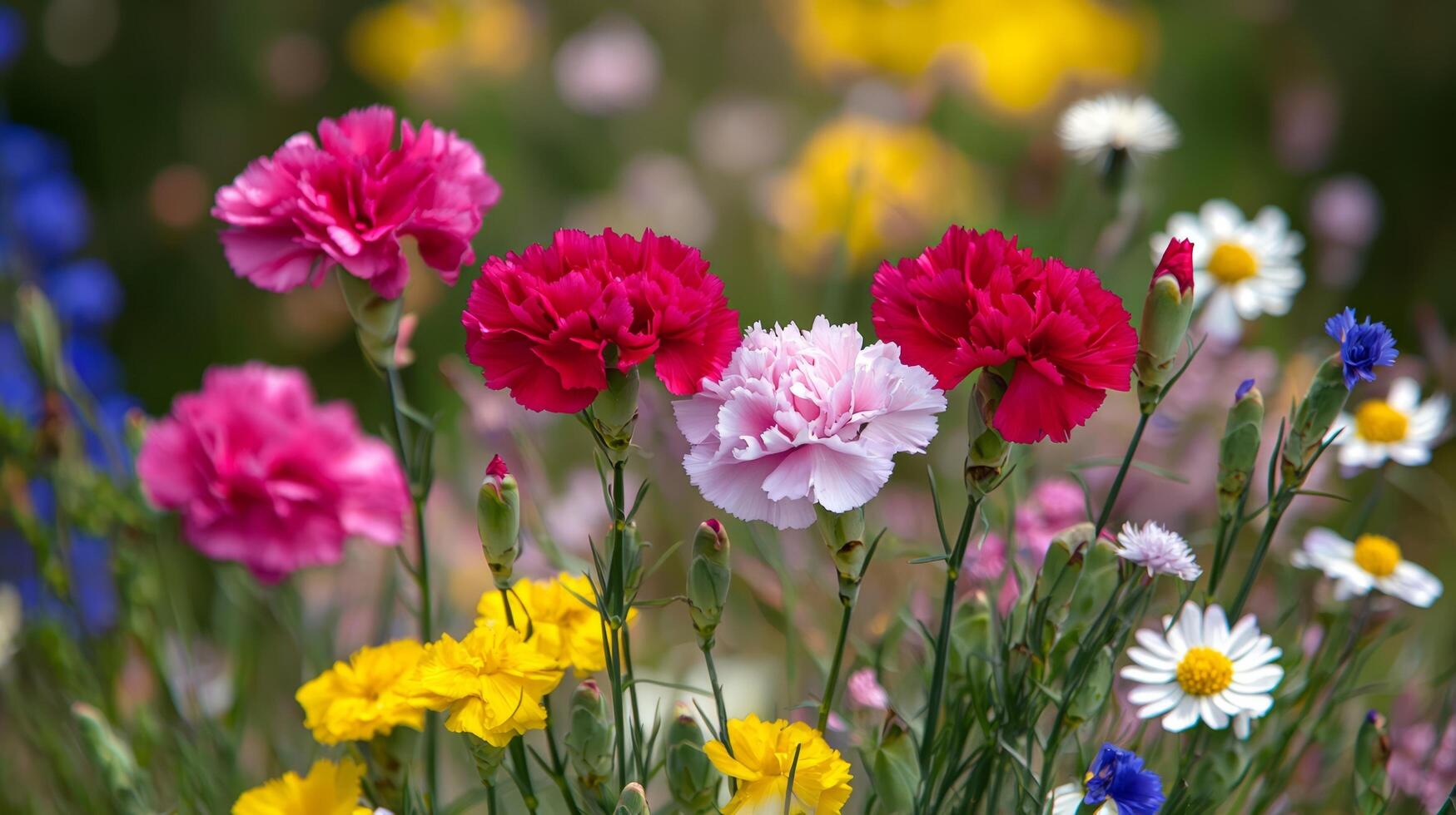 A field of colorful flowers in a field photo