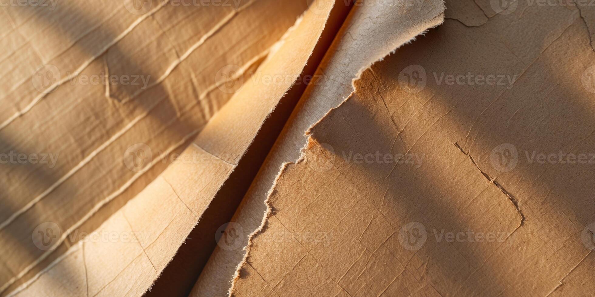 A piece of brown paper with a hole in it photo