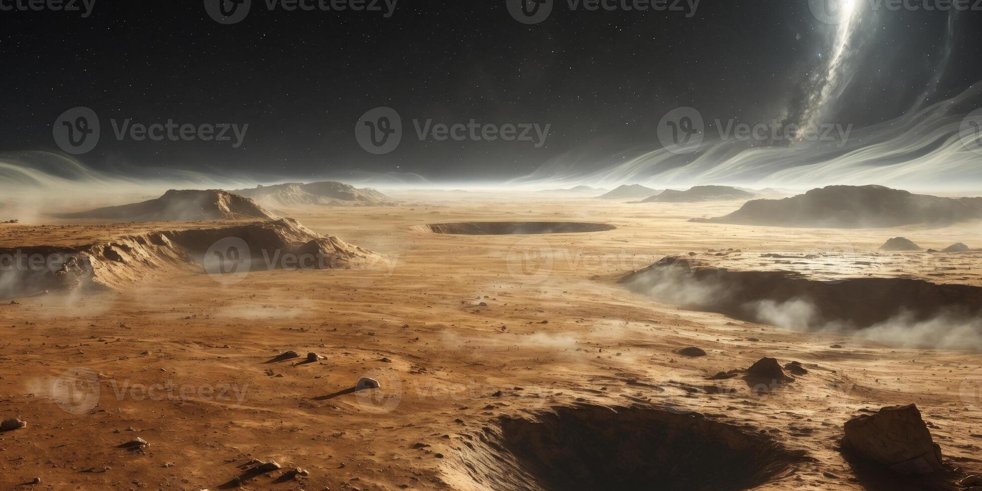 An artist's rendering of a martian landscape photo