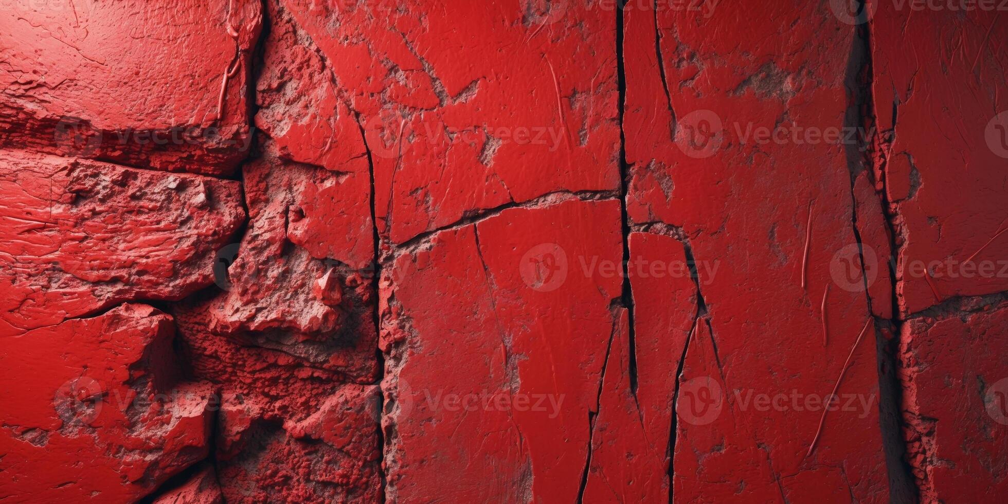 Intense grunge red wall texture with deep scratches for adding dramatic depth to designs. photo