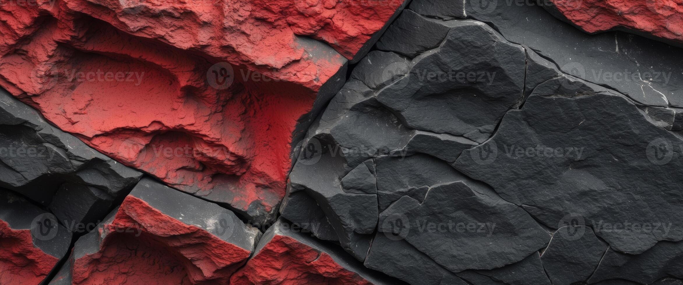 Abstract Red and Black Stone Texture Background. photo