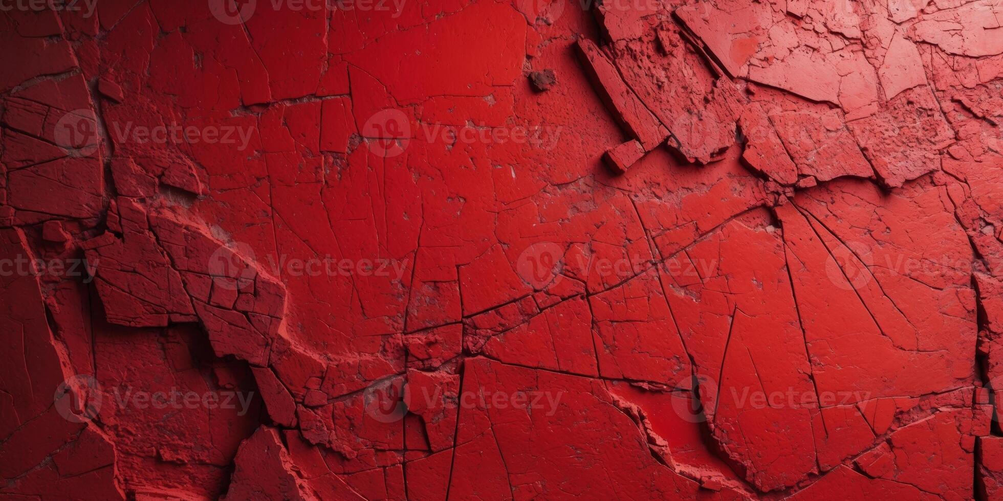 Intense grunge red wall texture with deep scratches for adding dramatic depth to designs photo