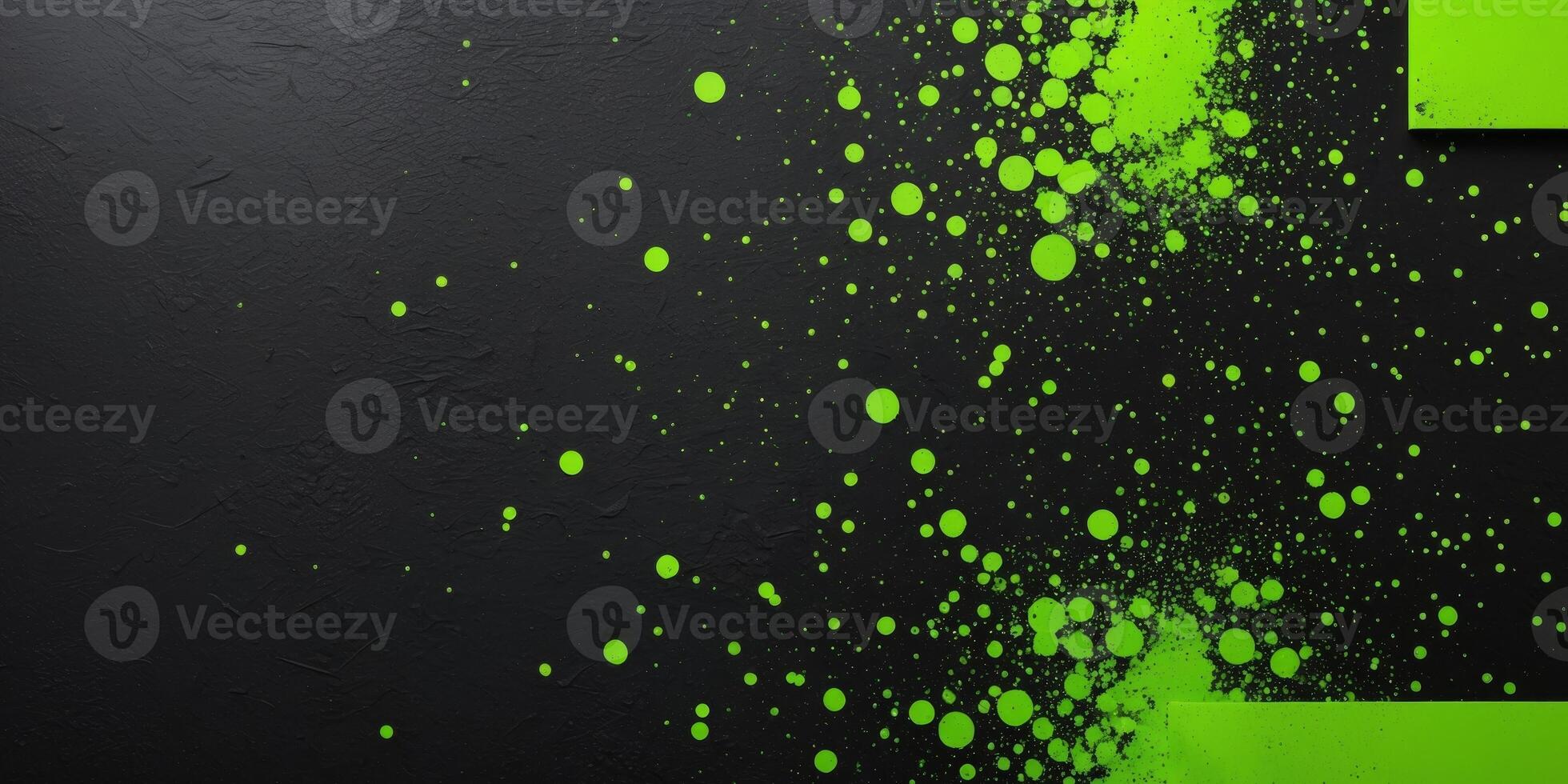Black and green halftone background with grungy dots photo