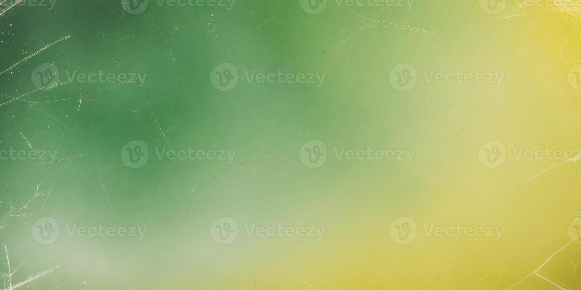 Green and yellow gradient textured background with scratches and dust particles creating vintage design. photo